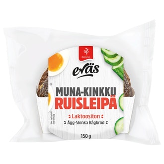 Saarioinen Eväs muna-kinkku ruisleipä 150g kalorit ja ravintosisältö - 190 kcal
