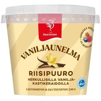 Saarioinen Vaniljaunelma riisipuuro, riisipuuro vaniljakastikkeella 240 g kalorit ja ravintosisältö - 124 kcal
