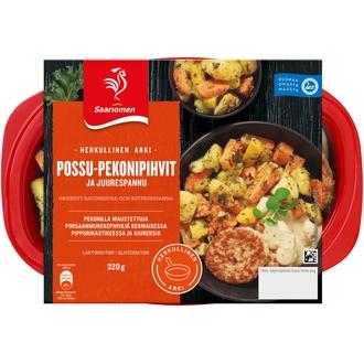 Saarioinen Possu-pekonipihvit ja juurespannu 320g kalorit ja ravintosisältö - 163 kcal
