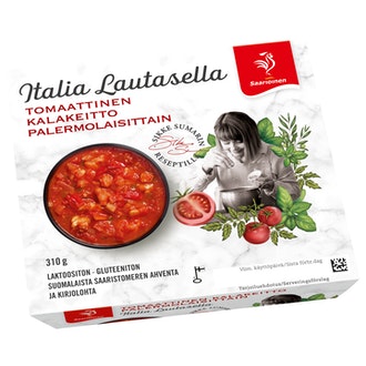 Saarioinen tomattinen kalakeitto palermolaisittain 310g kalorit ja ravintosisältö - 50 kcal