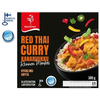 Saarioinen Red Thai Curry kanaruukku; kanaa ja riisiä mausteisessa kastikkeessa 300g kalorit ja ravintosisältö - 115 kcal