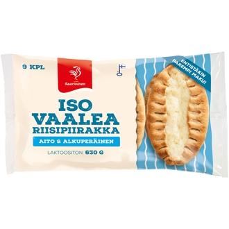 Saarioinen Iso vaalea riisipiirakka 9kpl 630g kalorit ja ravintosisältö - 179 kcal