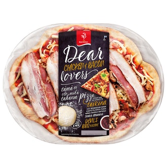 Saarioinen chicken&bacon tuorepizza 370g kalorit ja ravintosisältö - 260 kcal