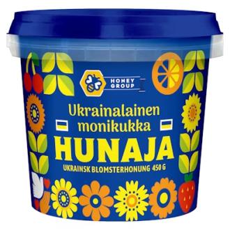 Honey Group Ukrainalainen Monikukkahunaja 450g kalorit ja ravintosisältö