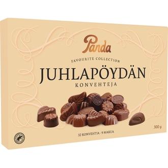 Panda Juhlapöydän suklaakonvehti 300g kalorit ja ravintosisältö