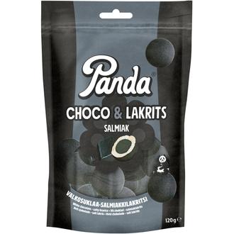 Panda Choco Lakrits salmiakki suklaa lakritsi 120g kalorit ja ravintosisältö - 412 kcal