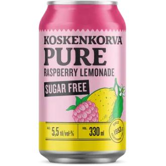 Koskenkorva PURE Raspberry-Lemonade Sugar Free 5,5% 33cl can kalorit ja ravintosisältö