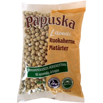 Papuska luomuherne 500g kalorit ja ravintosisältö