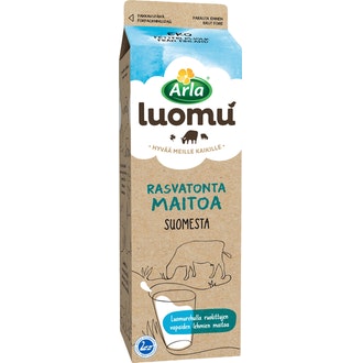 Arla rasvaton maito 1l luomu kalorit ja ravintosisältö - 33 kcal