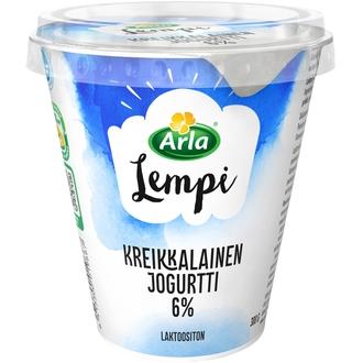 Arla Lempi Kreikkalainen 300 g 6% laktoositon jogurtti kalorit ja ravintosisältö