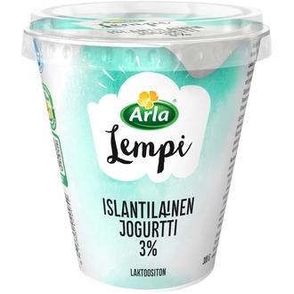 Arla Lempi islantilainen 3% laktoositon jogurtti 300 g kalorit ja ravintosisältö