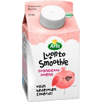 Arla Luonto+ AB smoothie 215ml granaattiomena laktoositon kalorit ja ravintosisältö - 62 kcal