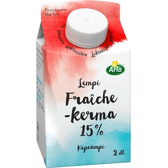 Arla Lempi Fraiche kerma 15% 2dl laktoositon kalorit ja ravintosisältö - 167 kcal