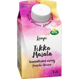 Arla Lempi fraiche kerma 2dl tikka masala laktoositon kalorit ja ravintosisältö - 158 kcal