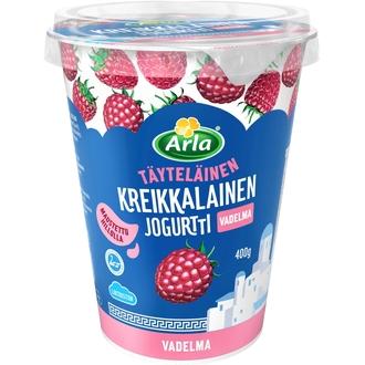 Arla Kreikkalainen jogurtti Vadelma 400 g laktoositon kalorit ja ravintosisältö