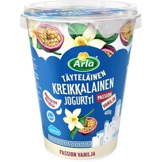 Arla Kreikkalainen jogurtti Passion-Vanilja 400 g laktoositon kalorit ja ravintosisältö