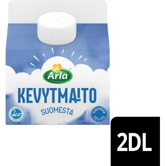 Arla Suomi kevytmaito 2dl kalorit ja ravintosisältö - 197 kcal