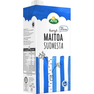 Arla 1 L Suomesta vähälaktoosinen UHT kevytmaito kalorit ja ravintosisältö - 47 kcal