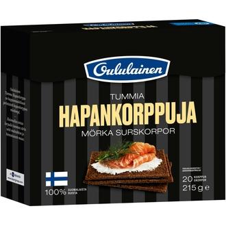 Fazer Oululainen Tumma hapankorppu 215g kalorit ja ravintosisältö - 331 kcal