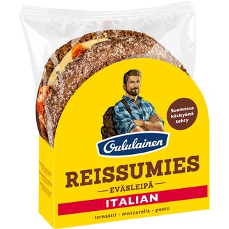 Reissumies eväsleipä Italian tomaatti-mozzarella 135g kalorit ja ravintosisältö