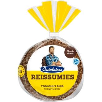 Oululainen Reissumies Tosi Ohut Ruis 5kpl 175g, täysjyväruisleipä kalorit ja ravintosisältö