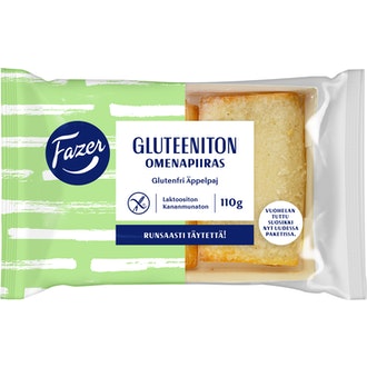 Fazer Gluteeniton omena piiras 2kpl/110g kalorit ja ravintosisältö - 361 kcal