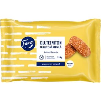 Fazer Gluteeniton Juustosämpylä 3kpl 215g, kypsäpakaste kalorit ja ravintosisältö - 260 kcal
