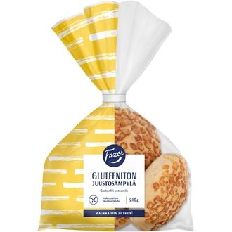 Fazer Gluteeniton Juustosämpylä 3kpl 215g kalorit ja ravintosisältö - 260 kcal