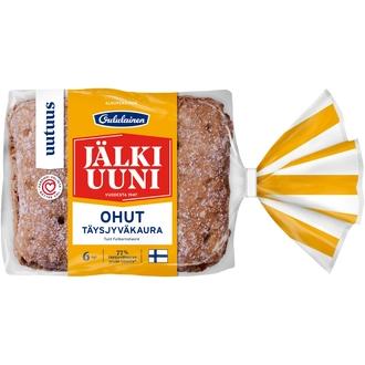 Oululainen Jälkiuuni Ohut Täysjyväkaura 6kpl 280g, täysjyväkauraleipä kalorit ja ravintosisältö - 315 kcal