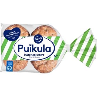 Fazer Puikula Kuiturikas Kaura 6kpl 330g, kauraleipä kalorit ja ravintosisältö - 272 kcal