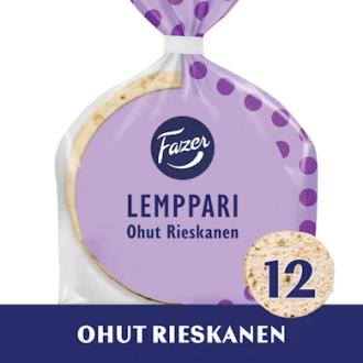 Fazer Lemppari Ohut Rieskanen 12kpl/175g kalorit ja ravintosisältö