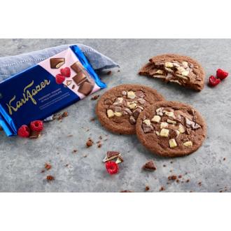 Fazer Leipurit Karl Fazer vadelma-jogurttisuklaa täytecookie 2kpl kalorit ja ravintosisältö
