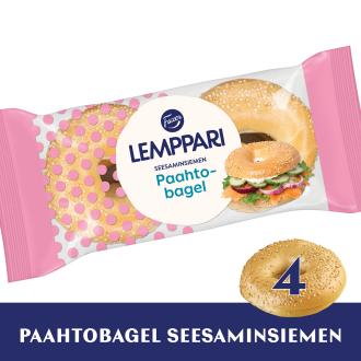 Fazer Lemppari Paahtobagel Seesaminsiemen 4kpl 260g kalorit ja ravintosisältö - 282 kcal