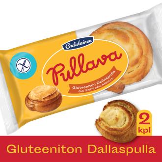 Oululainen Pullava Gluteeniton Dallaspulla 2kpl/140g kalorit ja ravintosisältö - 371 kcal