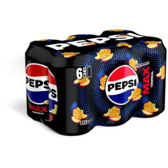 6 x Pepsi MAX Tropical virvoitusjuoma0,33 l kalorit ja ravintosisältö - 1 kcal