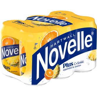Hartwall Novelle Plus C + Sinkki Appelsiini-Ananas vitaminoitu vesi 0,33l kalorit ja ravintosisältö - 14 kcal