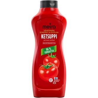 Meira Ketsuppi vähemmän sokeria ja suolaa 900g kalorit ja ravintosisältö