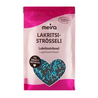 Meira Lakritsiströsseli 55g kalorit ja ravintosisältö - 397 kcal