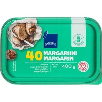 Rainbow 400g kevyt laktoositon margariini 40% kalorit ja ravintosisältö