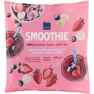 Rainbow Smoothie hedelmät mansikka-banaani-mustikka 600 g, 4 ps