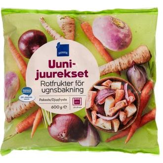 Rainbow 600g uunijuurekset pakaste kalorit ja ravintosisältö - 57 kcal