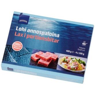 Rainbow 400g lohi annospaloina pakaste kalorit ja ravintosisältö - 197 kcal