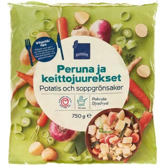 Rainbow 750g peruna ja keittojuurekset pakaste kalorit ja ravintosisältö