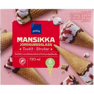 Rainbow 415g mansikkatuutit 6kpl kalorit ja ravintosisältö - 250 kcal