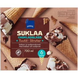 Rainbow 415g suklaatuutit 6kpl kalorit ja ravintosisältö - 285 kcal