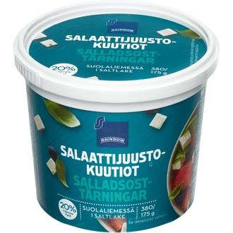 Rainbow 380/175 g salaattijuustokuutiot kalorit ja ravintosisältö - 251 kcal