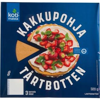Kotimaista kakkupohja 320 g kalorit ja ravintosisältö - 283 kcal