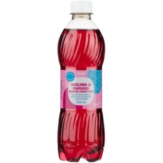 Coop sokeriton vadelman ja mansikan makuinen juomatiiviste 1+7 0,5l