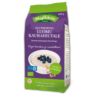 Myllärin gluteeniton luomu kaurahiutale 400g kalorit ja ravintosisältö - 365 kcal