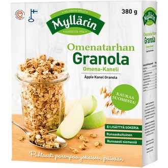 Myllärin Omenatarhan granola 380g kalorit ja ravintosisältö